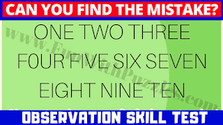 Can you find the mistake? ONE TWO THREE F0UR FIVE SIX SEVEN EIGHT NINE TEN
