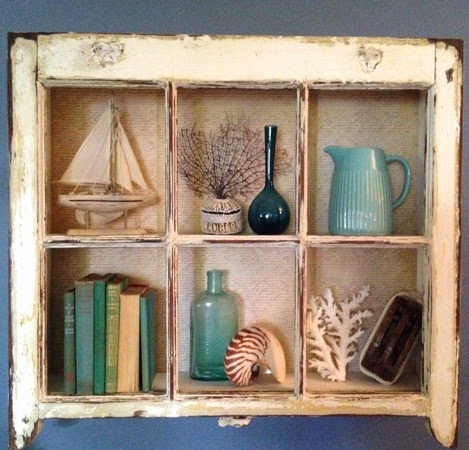 old window shelf shadow box