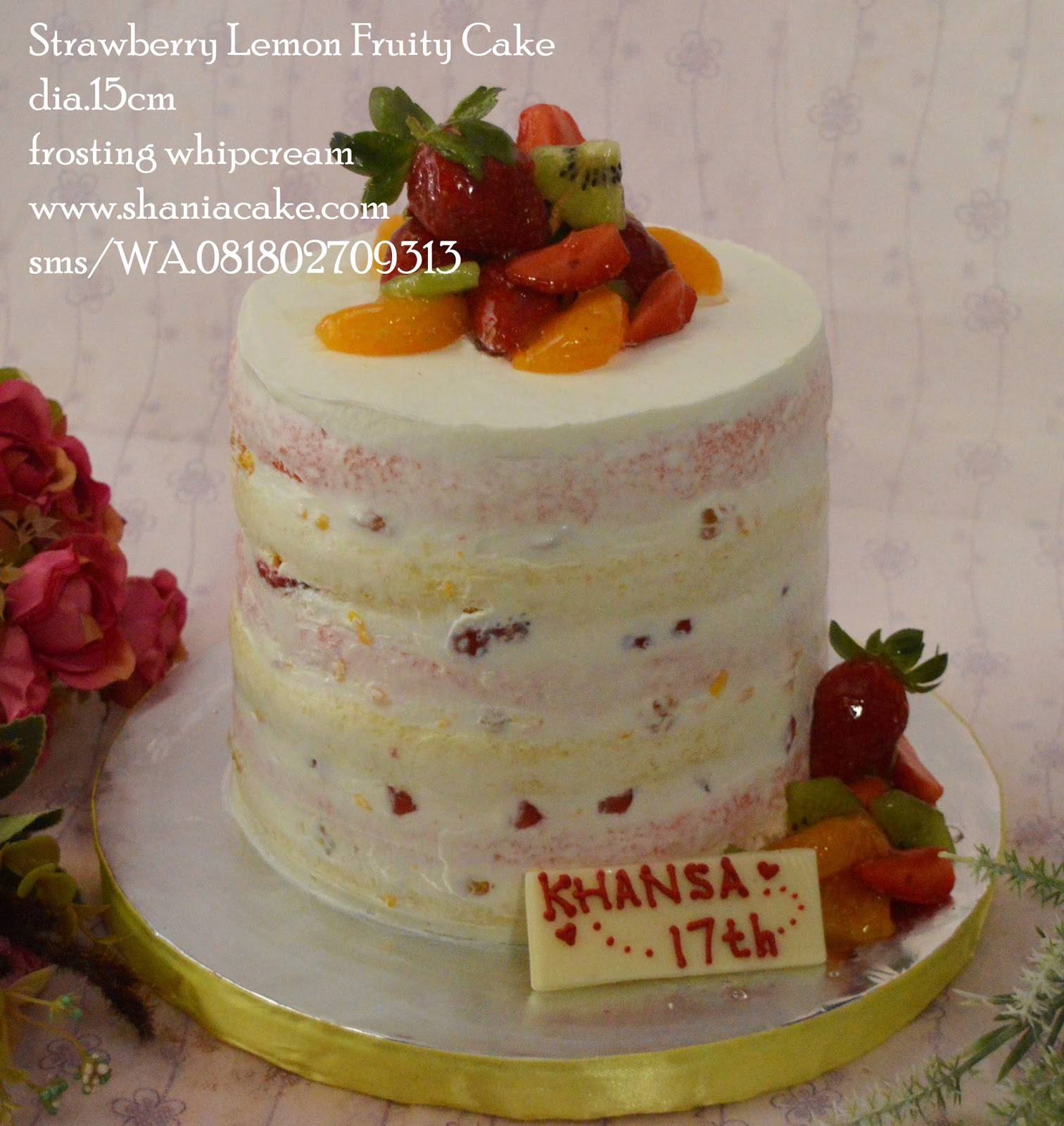 [Cake Jogja] Strawberry Lemon Fruity Cake & Tumpeng Nasi Kuning Kumplit
