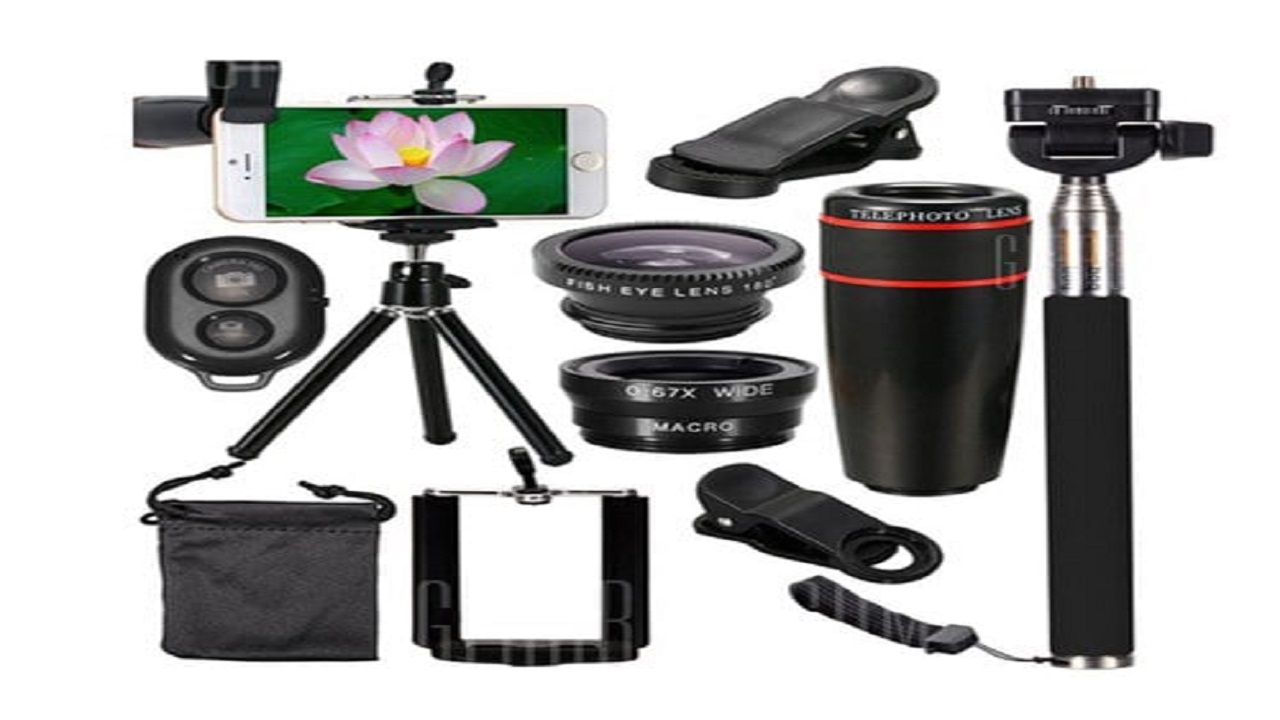 شراء عداسات كاميرا الهاتف عين سمكة + عصى سيلفي بثمن خيالي Mawadi3