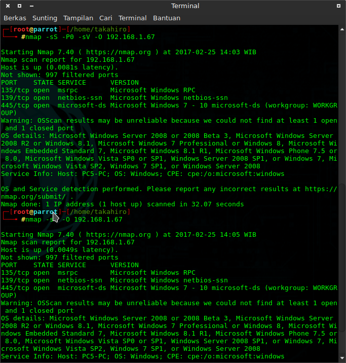 Scan Port dengan Nmap di Linux ParrotOS Information Gathering Abdur