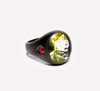Lemon Citrine and Red Sapphire Ring