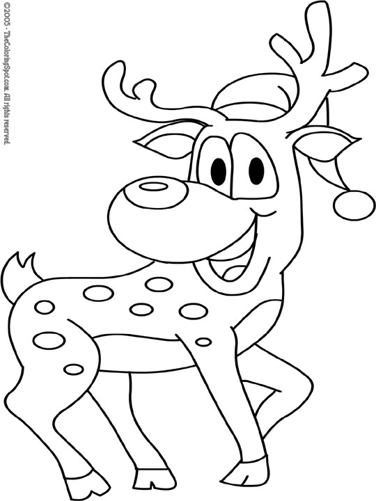 BAÚL DE NAVIDAD: Colorear renos, 6 dibujos de Rudolph