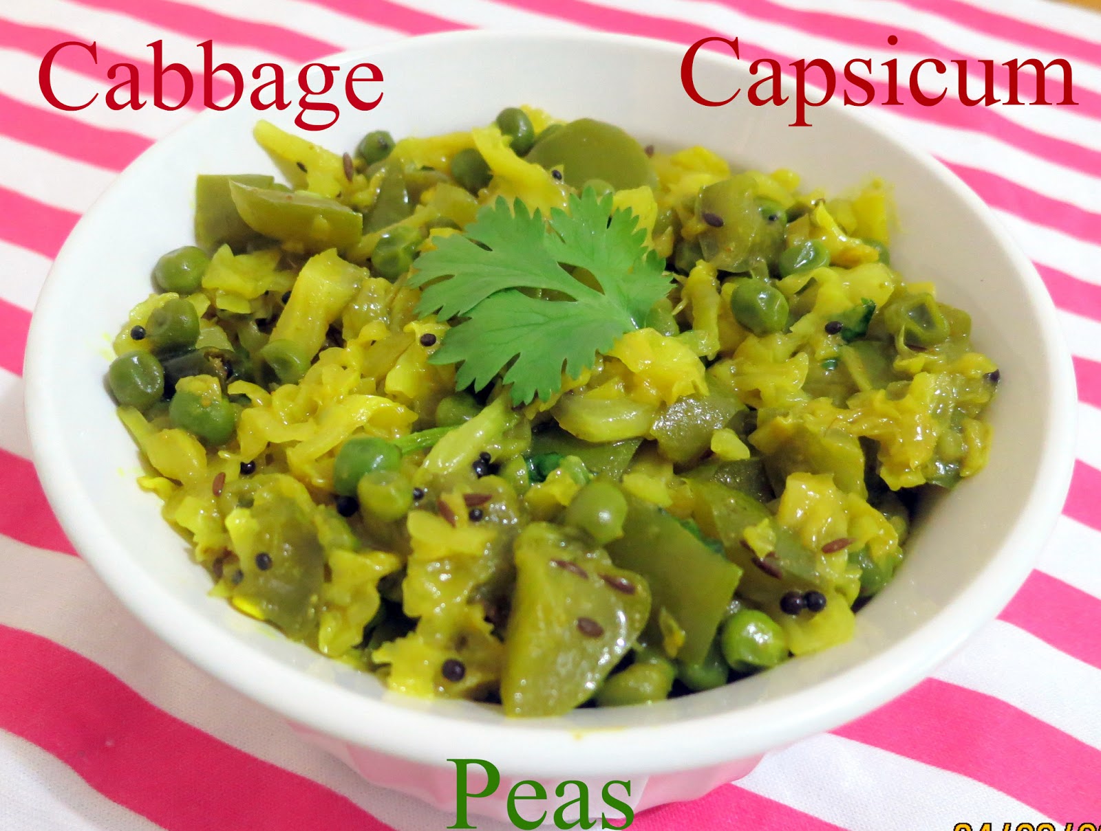 Simply Delicious Cabbage Capsicum & Peas Curry