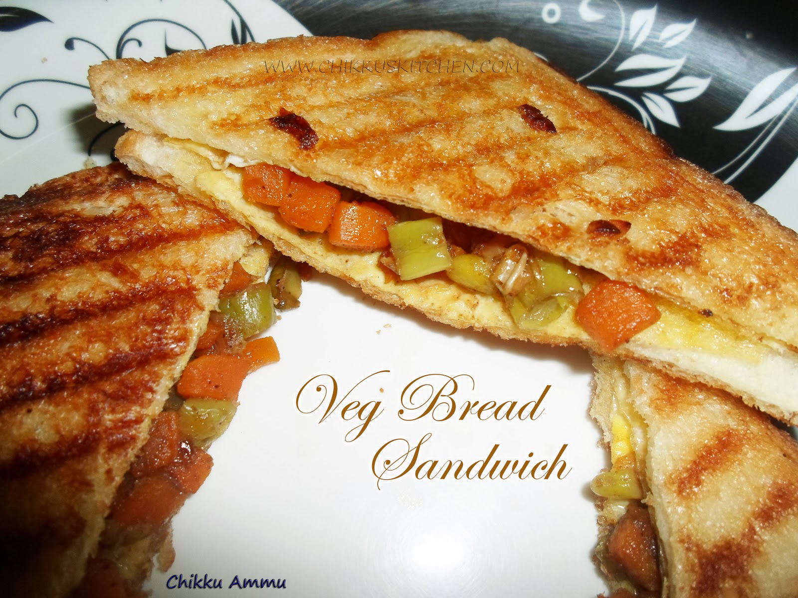 Chikkus Kitchen Veg Bread Sandwich Recipe / Bread Sandwich