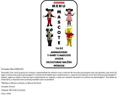 Animação Menu Mascote
