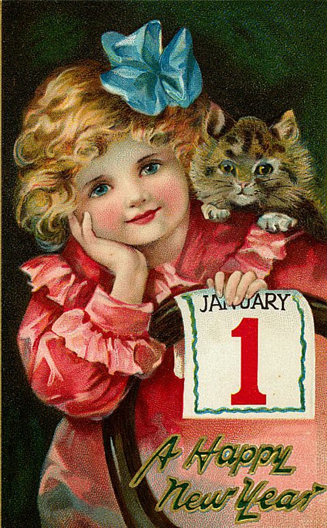 Cute and Beautiful Vintage New Year's Postcards vintage