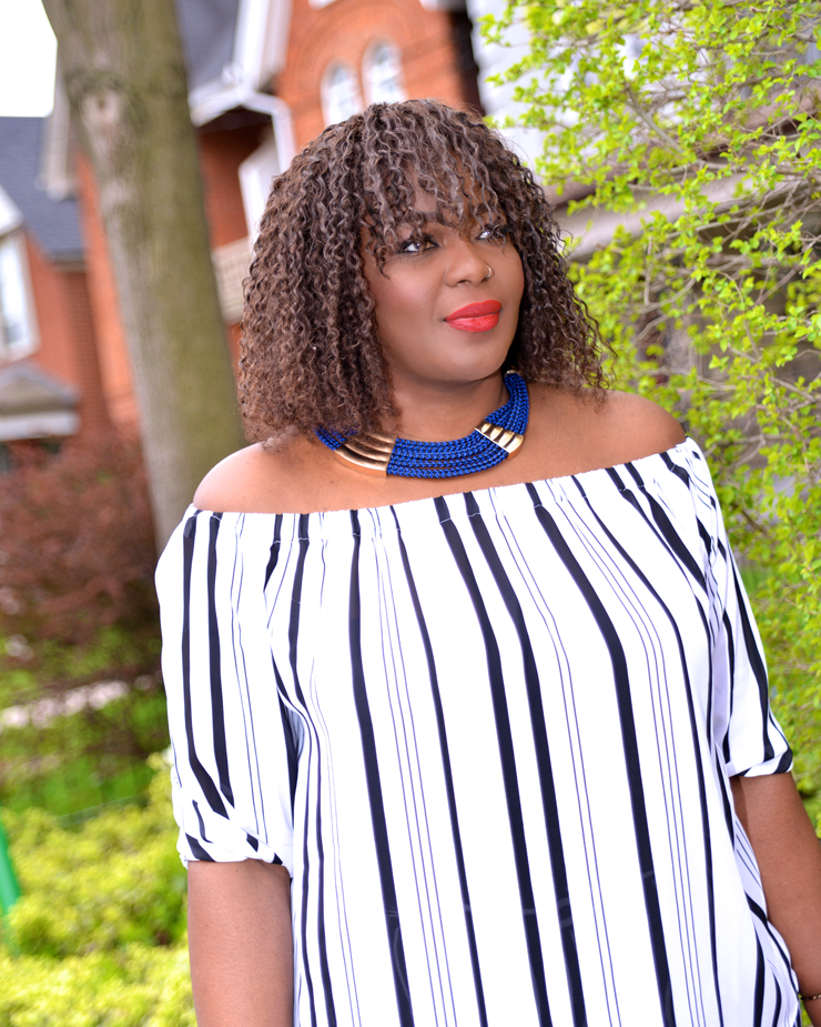My Curves & Curls™ | A Canadian Plus Size Fashion blog: Stripes on Stripes