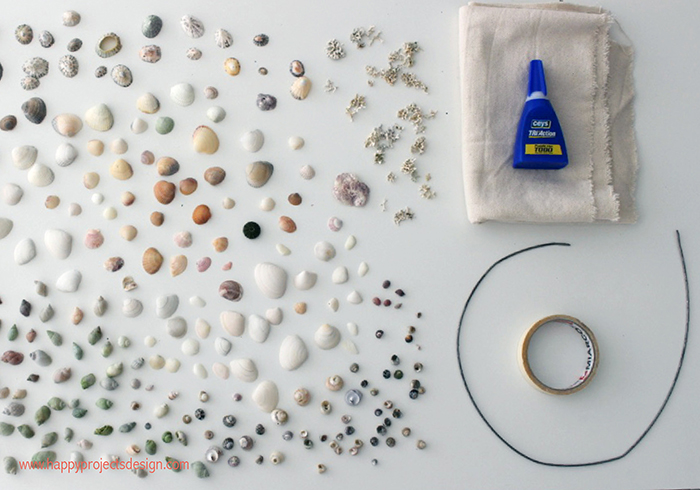 Corona de Conchas DIY