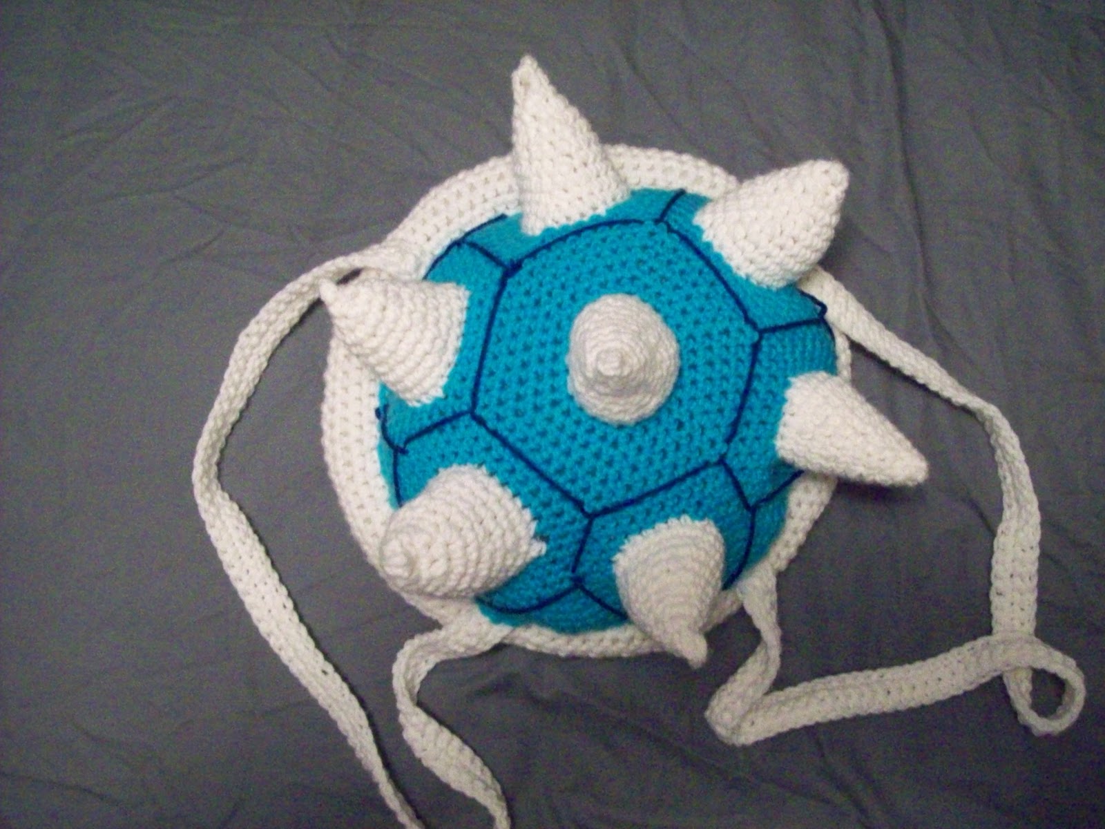 Crochet Needles and Cutlery Mario Blue Shell Backpack