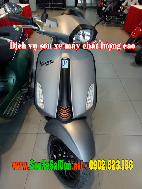 Mẫu sơn xe Vespa Sprint màu ghi bạc nhám cực đẹp Mẫu sơn xe Vespa Sprint màu ghi bạc nhám cực đẹp