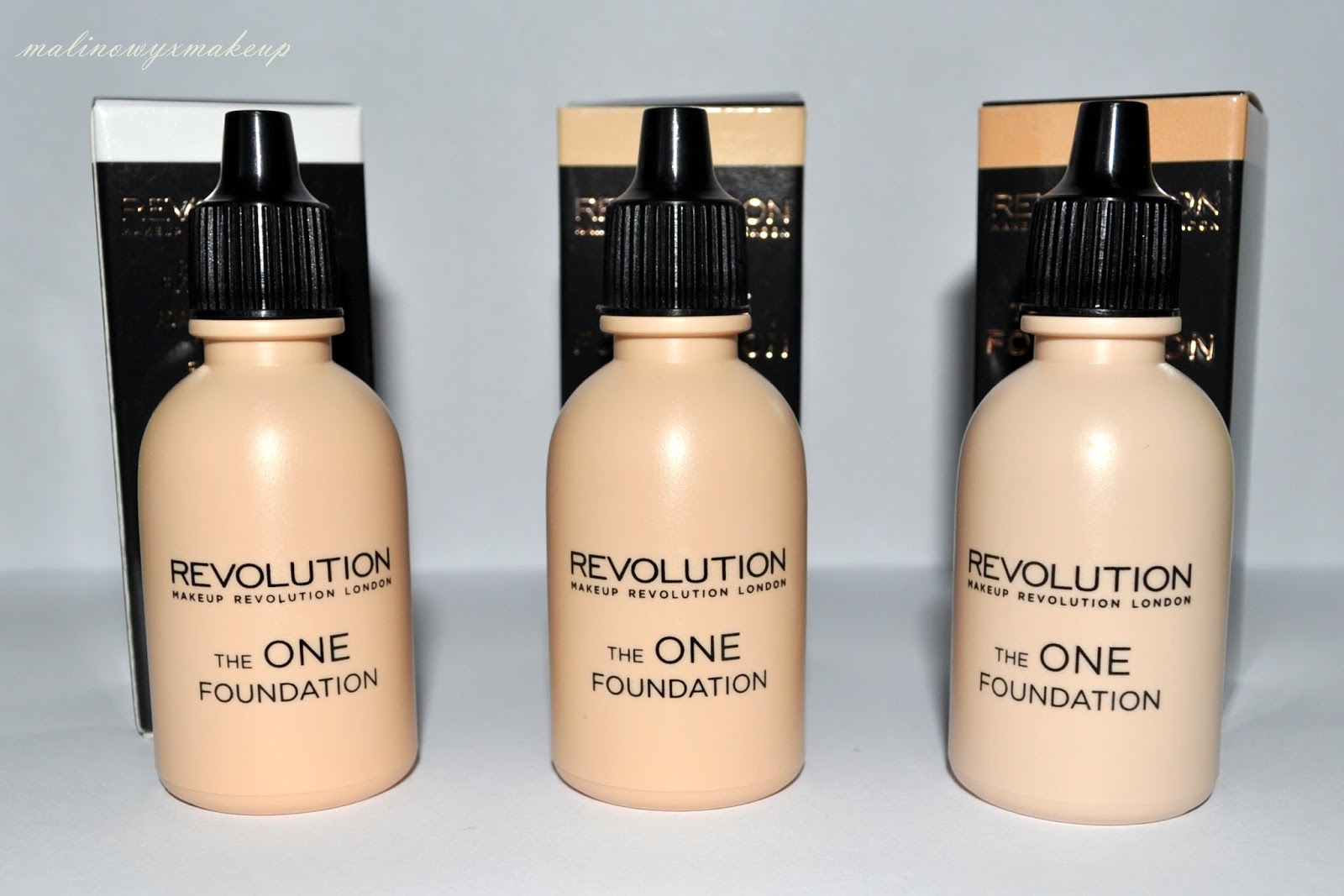 makeup revolution mur the one foundation podkład odcień 1 3 6 shades ocienie swatch swatche healthy mix bubel