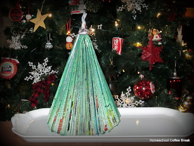 Virtual Refrigerator - Christmas Art: Bookish Tree on Homeschool Coffee Break @ kympossiblenblog.blogspot.com #VirtualFridge #Christmas #art