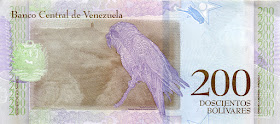 Venezuela Currency 200 Bolivares Soberanos banknote 2018 Military macaw - Ara militaris