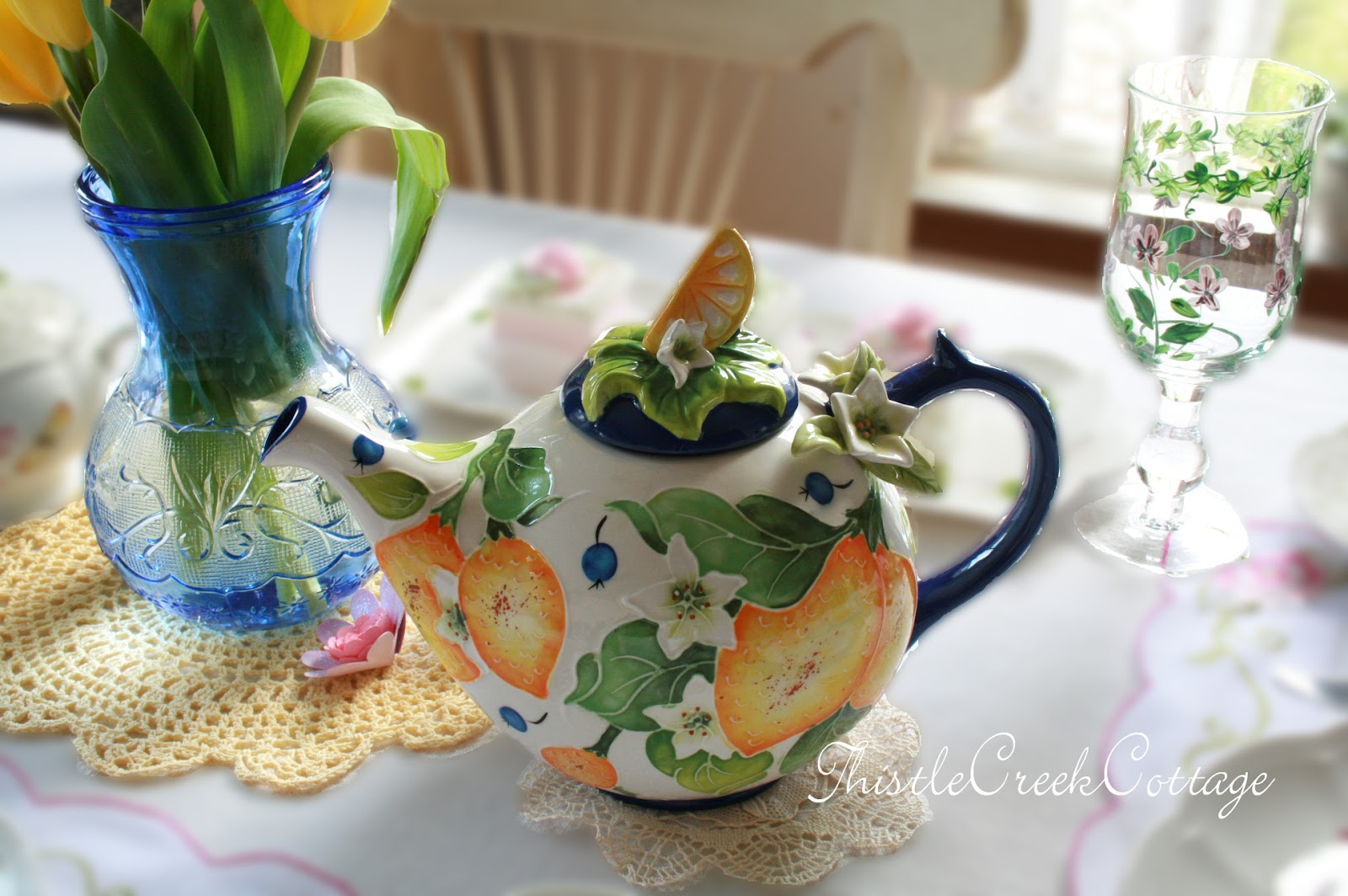 Spring Tea Setup Thistle Creek Cottage: A Spring Tea