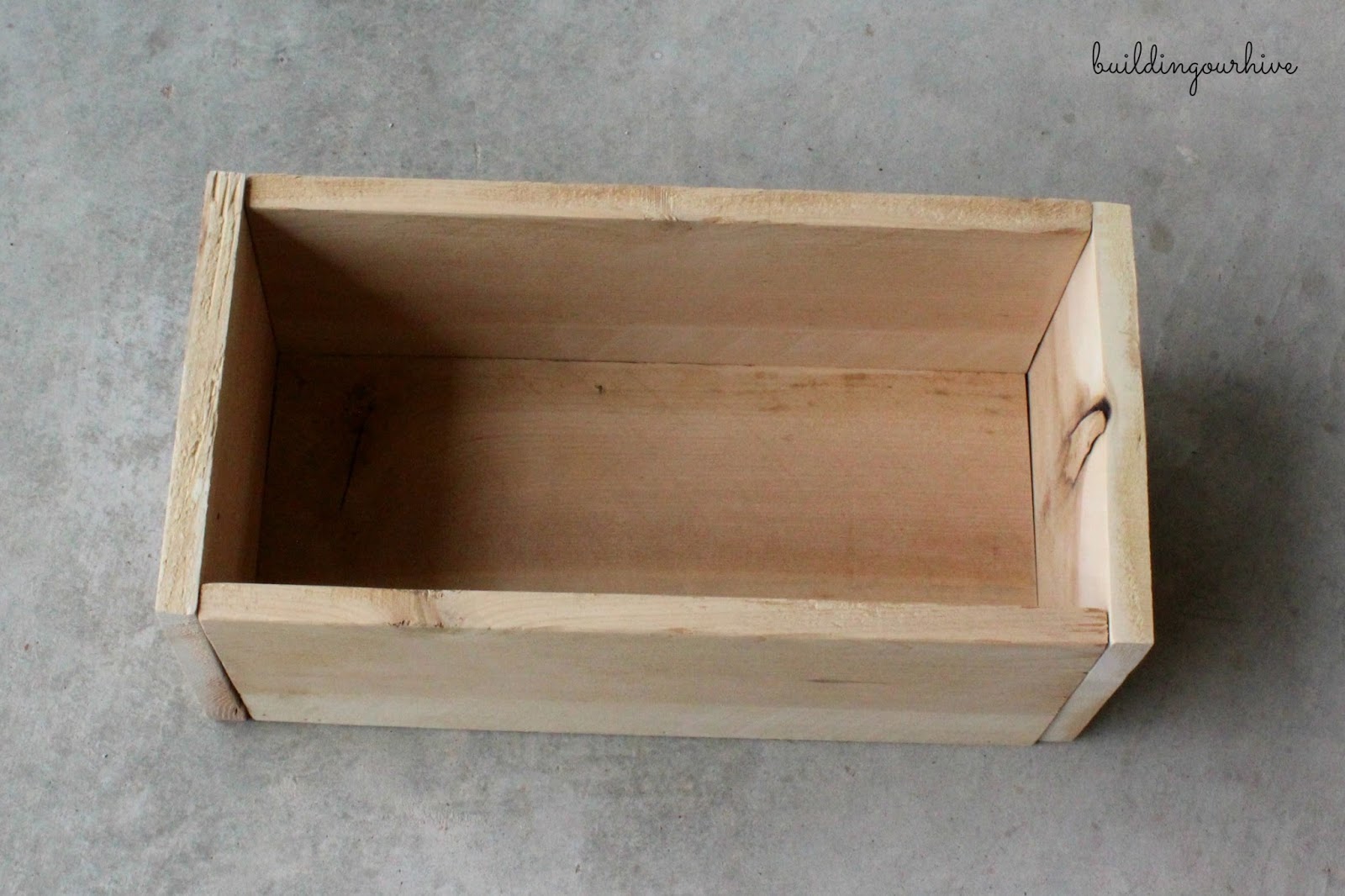 Building Our Hive Rustic Wood Box, Mason Jars & Mums