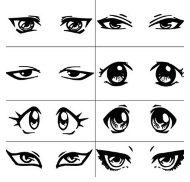 Как нарисовать глаза аниме злые