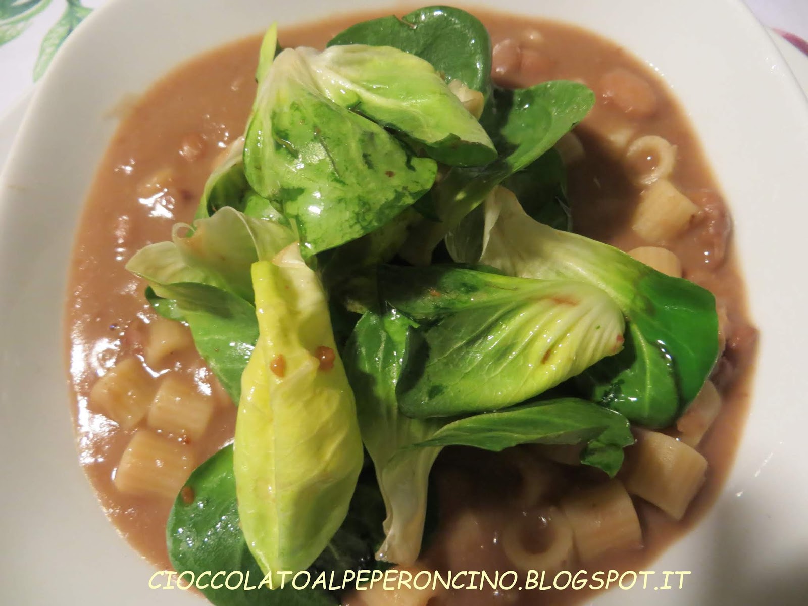 Cioccolato al Peperoncino PASTA E FAGIOLI CON RADICCHIO CON IL LARDO