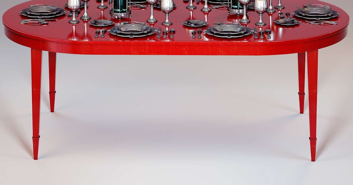 3d model of baker classic oval dining table №7838