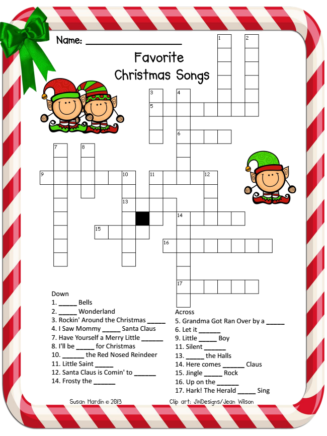 3rd Grade Grapevine Another December Freebie Favorite Christmas Songs