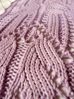 machine knitted passap lace pattern scarf lady moth