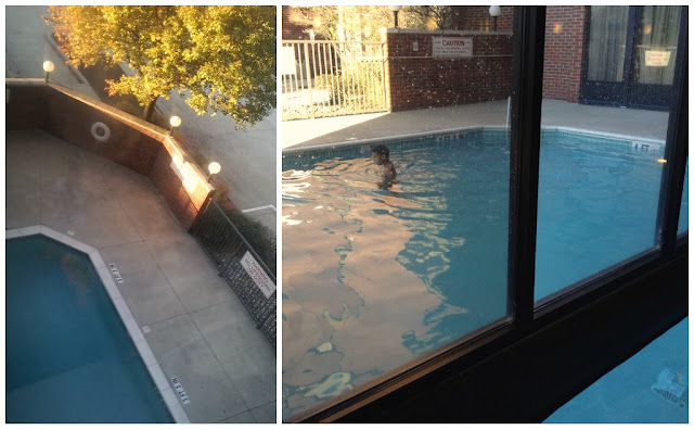 Indoor outdoor pool at Drury Hotel