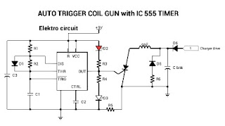 Gambar otomatis trigger coil gun skema sirkuit