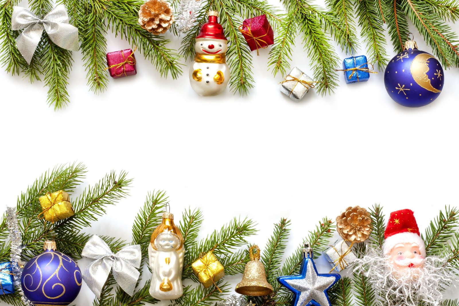 Banco de Imágenes Gratis: Marco con adornos navideños para escribir nombres  o mensajes personalizados en esta Navidad