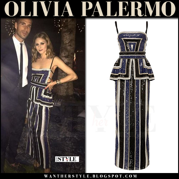Olivia Palermo In Striped Sequin Gown Montauk On June 17 I Want Olivia Palermo In Striped Sequin Dress Naeem Khan What She Wore June 17 2018
