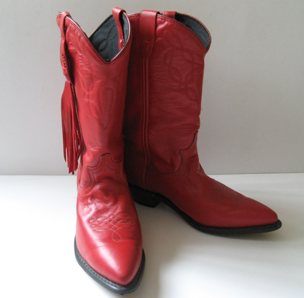 ACME RED LEATHER COWBOY BOOTS WOMENS SIZE 7.5