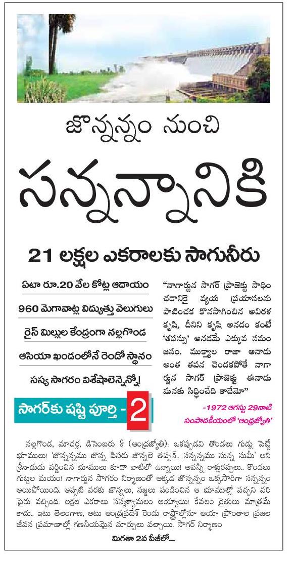 Nagarjuna sagar project is built across the river picture