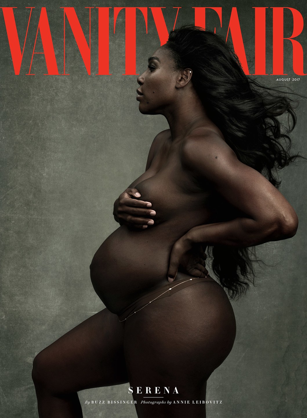 Serena Williams Covers Vanity Fair Magazine August issue Nude with her Baby Bump 