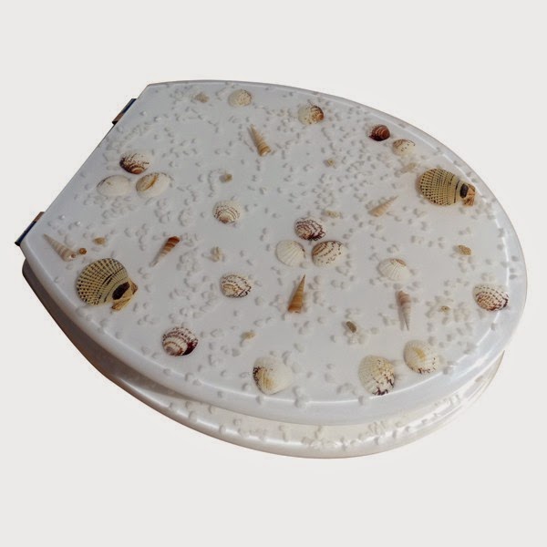 The Marvellous Nice Design Cream Shell Toilet Seat picture