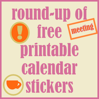 free calendar sticker printables