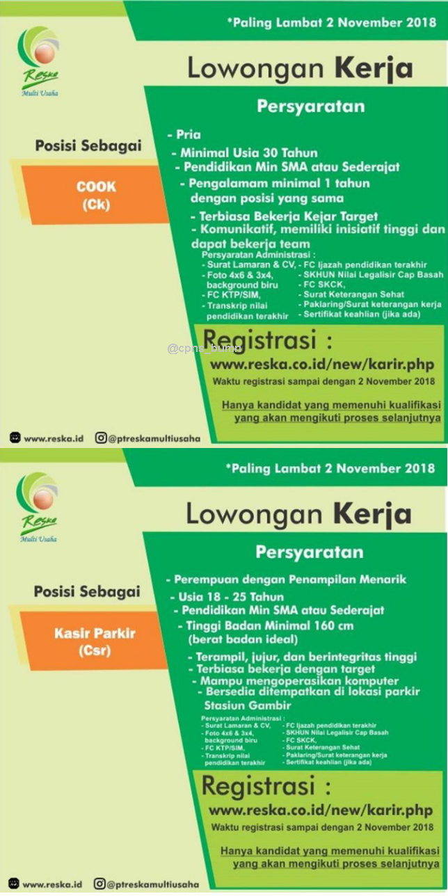 Formulir Lamaran Kerja Pt Reska Multi Usaha