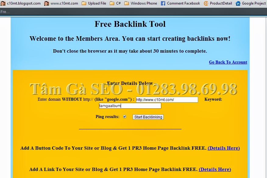 Start Creating Free Backlink Tool