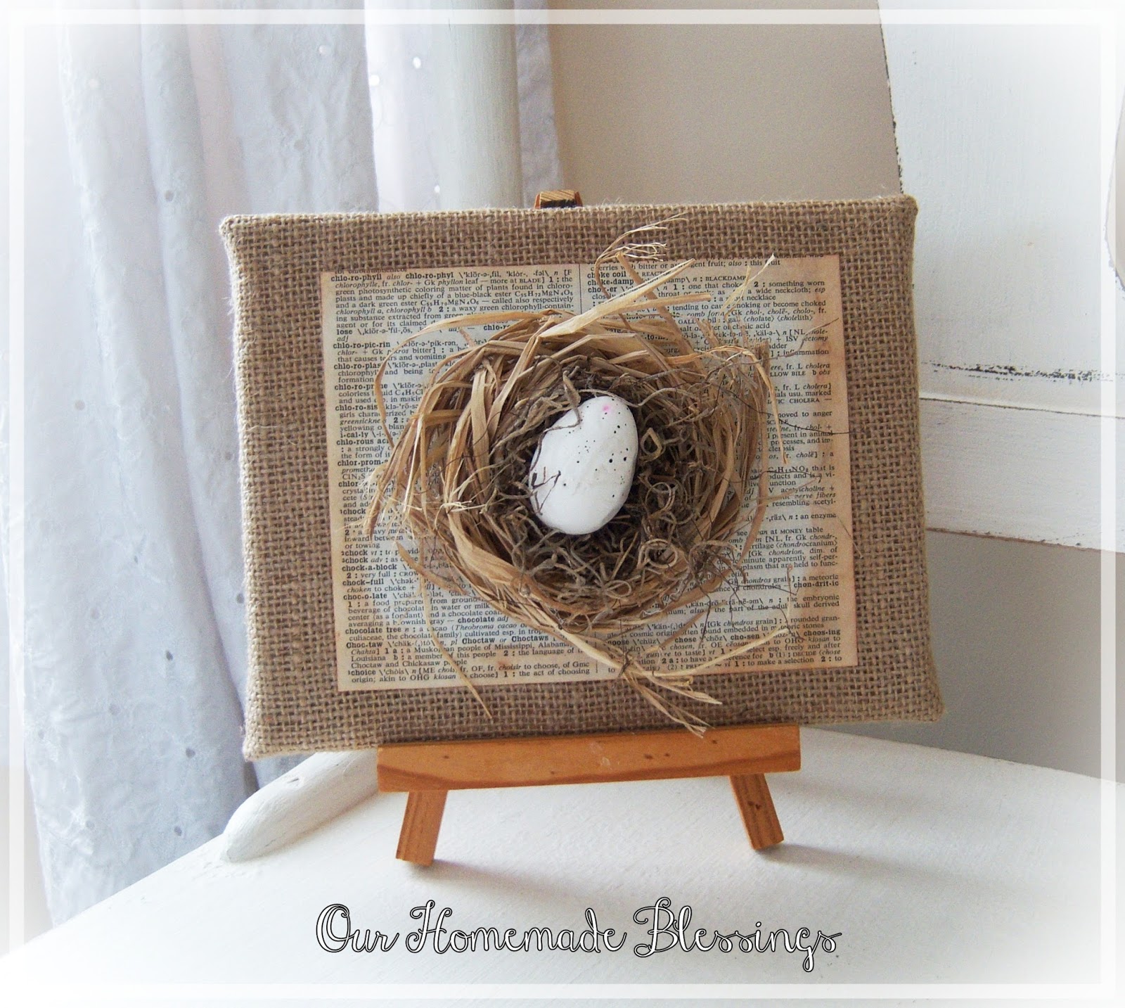 Shoregirl's Creations Bird's Nest Burlap Canvas