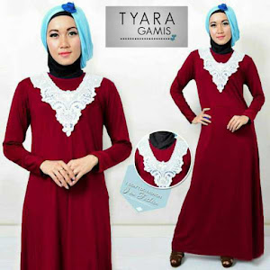 Gamis Renda Jersey Polos