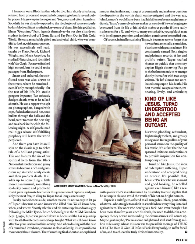 2Pac Vibe Magazine January 2002 Hip-Hop Nostalgia