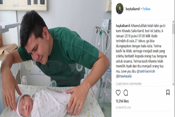 Punya Anak Pertama, Haykal Kamil Jadi Ayah. Netizen: