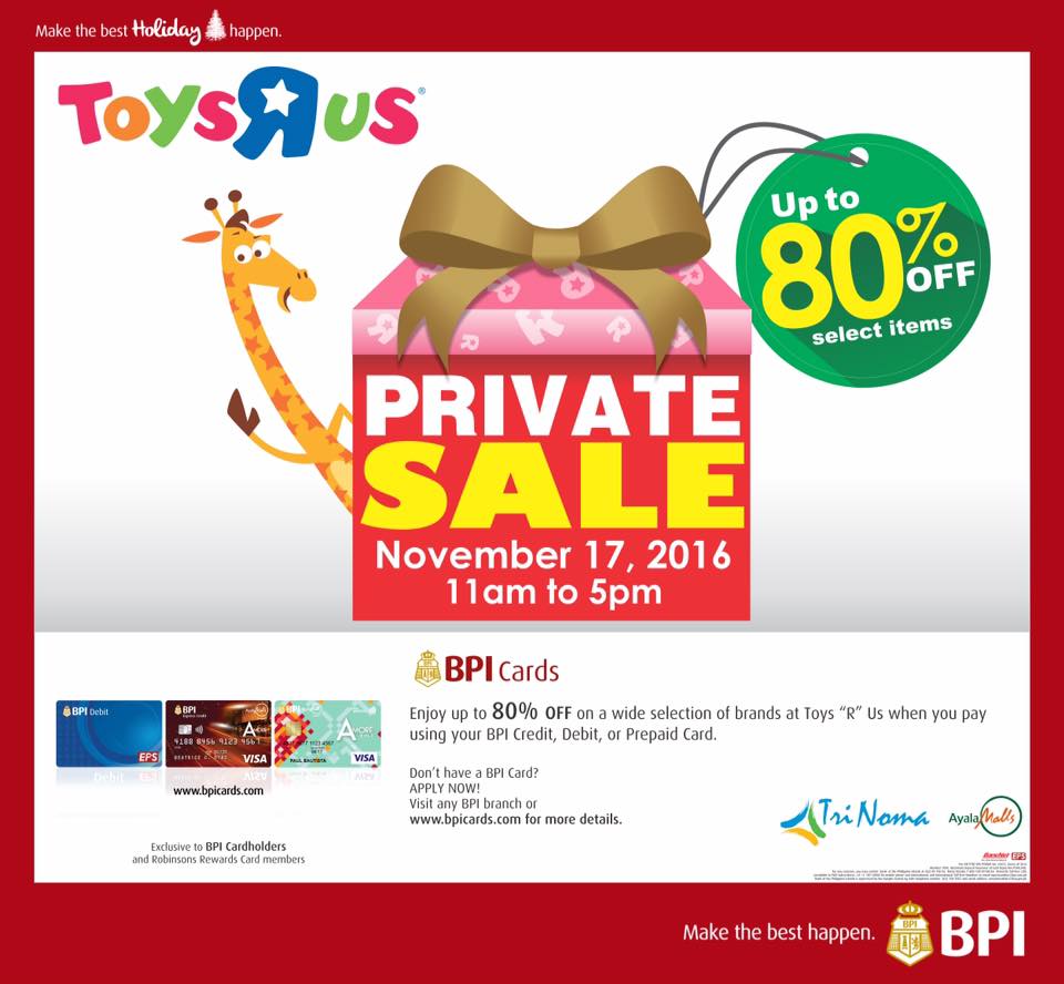 Manila Shopper Toys R Us Private SALE & Big Toy SALE at TriNoma Nov 2016