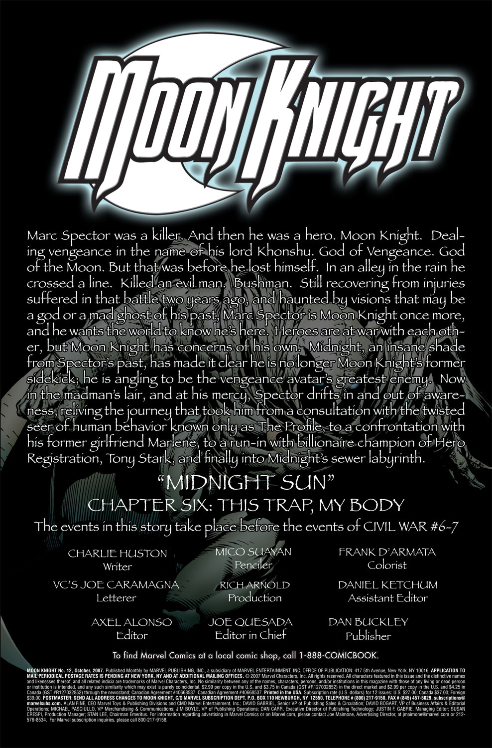 Read online Moon Knight (2006) comic -  Issue #12 - 2