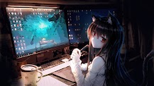 Wallpaper Desktop Anime Office Desk Wallpapers Background Computer  Backgrounds | PSD Free Download - Pikbest