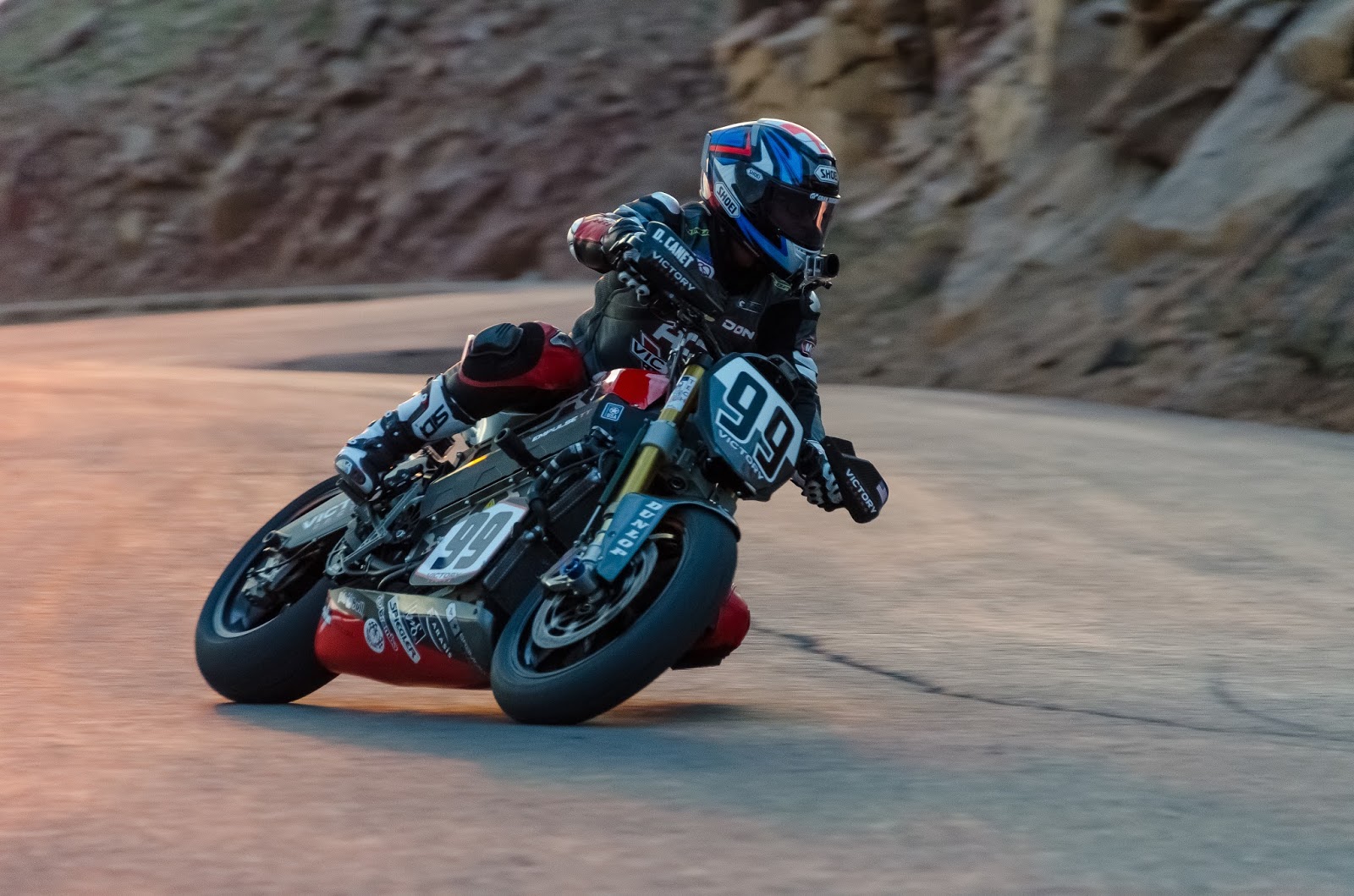 Canet and his Empulse RR clocked a time of 10:17.813 with an average speed  of 69.9 mph through the 156-turn course that takes racers from 9,390 feet  above ...