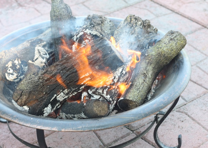 campfire for making tandoori chicken