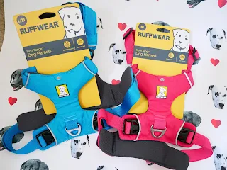 ruffwear frontrange dog harness pink and blue
