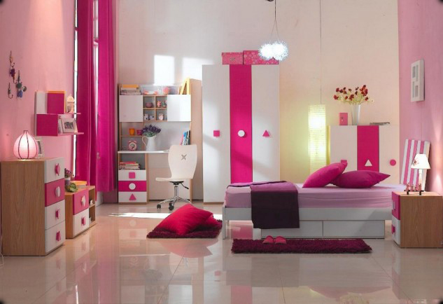 Дизайн спальни для девочки в розовых тонах фото