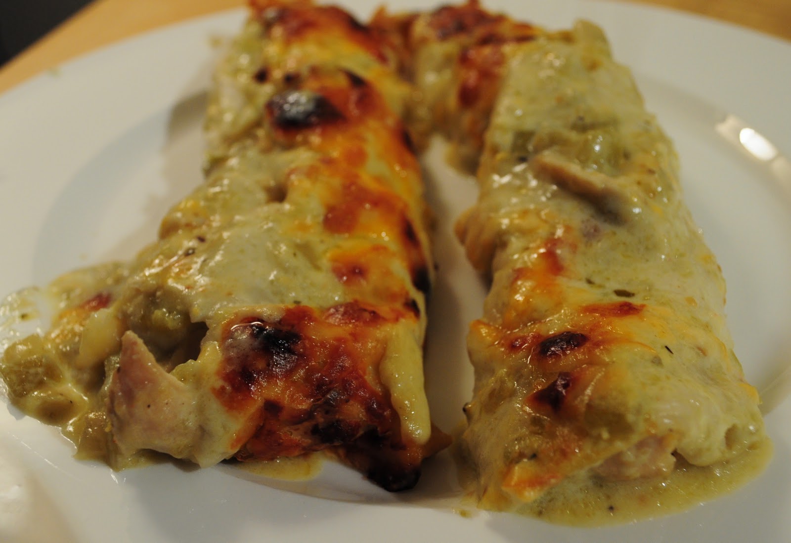My Tiny Oven Creamy Chicken Enchiladas Verde