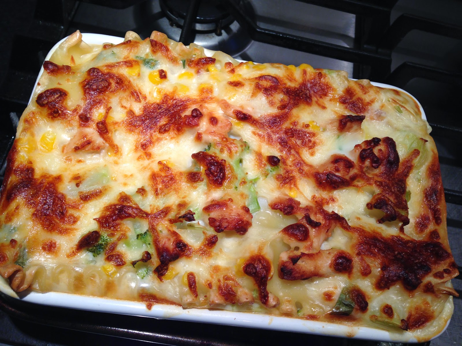 Lemon and Cheese: Chicken, Sweetcorn and Broccoli Lasagne