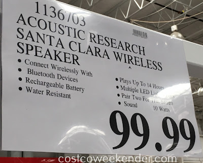 Deal for the Acoustic Research Santa Clara Portable Wireless Speaker at Costco